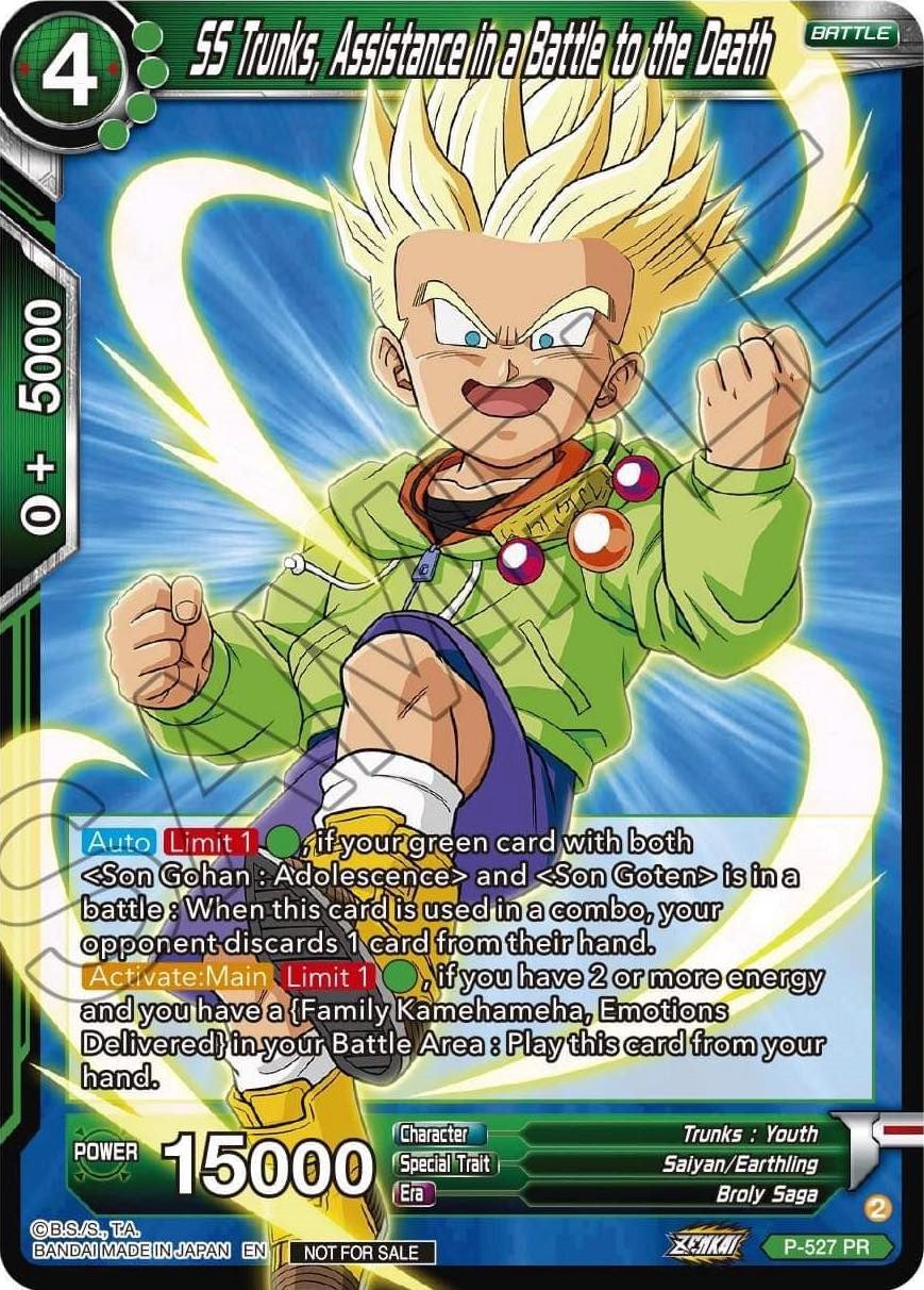 SS Trunks, Assistance in a Battle to the Death (Zenkai Series Tournament Pack Vol.5) (P-527) [Tournament Promotion Cards] | Rock City Comics