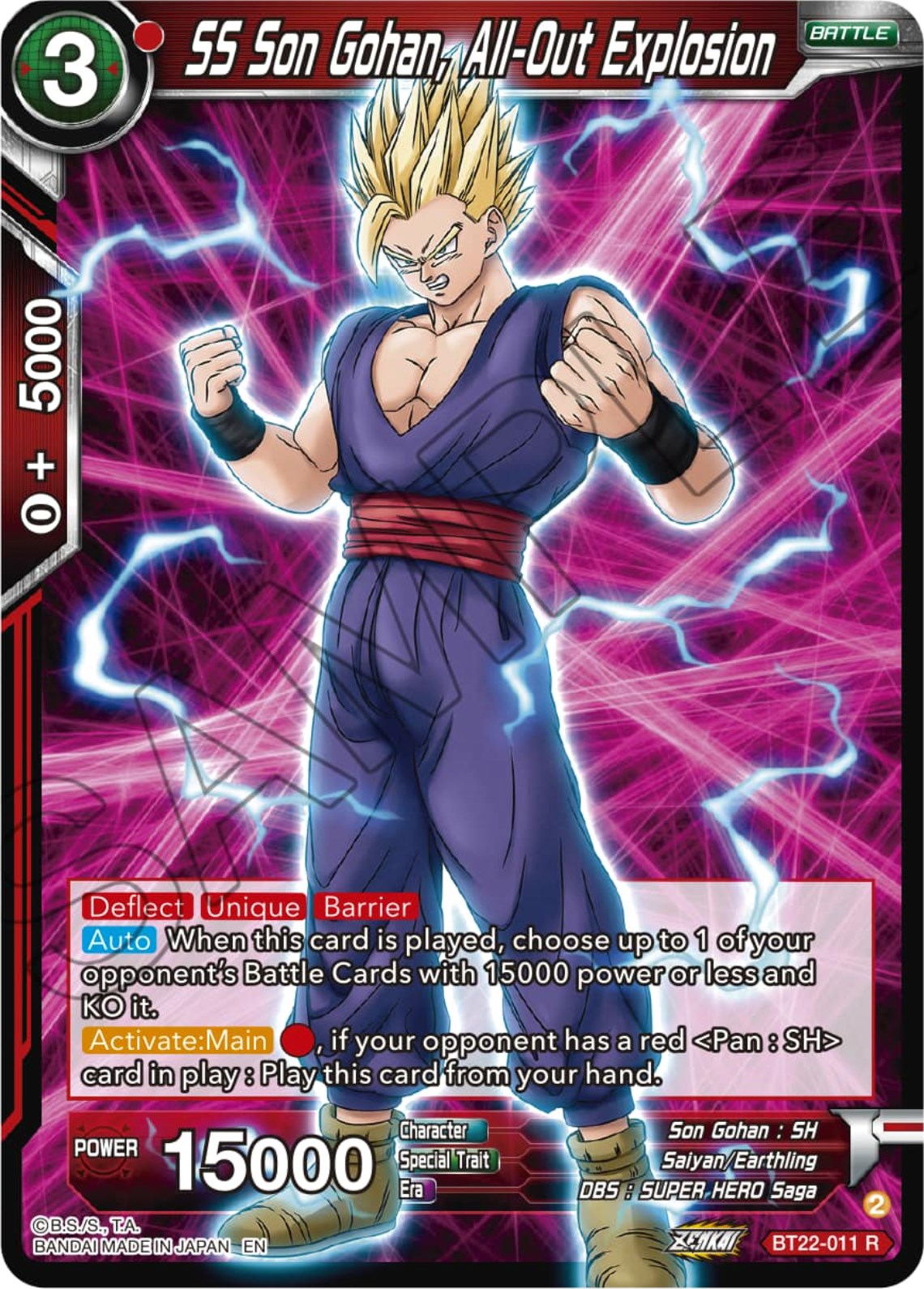 SS Son Gohan, All-Out Explosion (BT22-011) [Critical Blow] | Rock City Comics