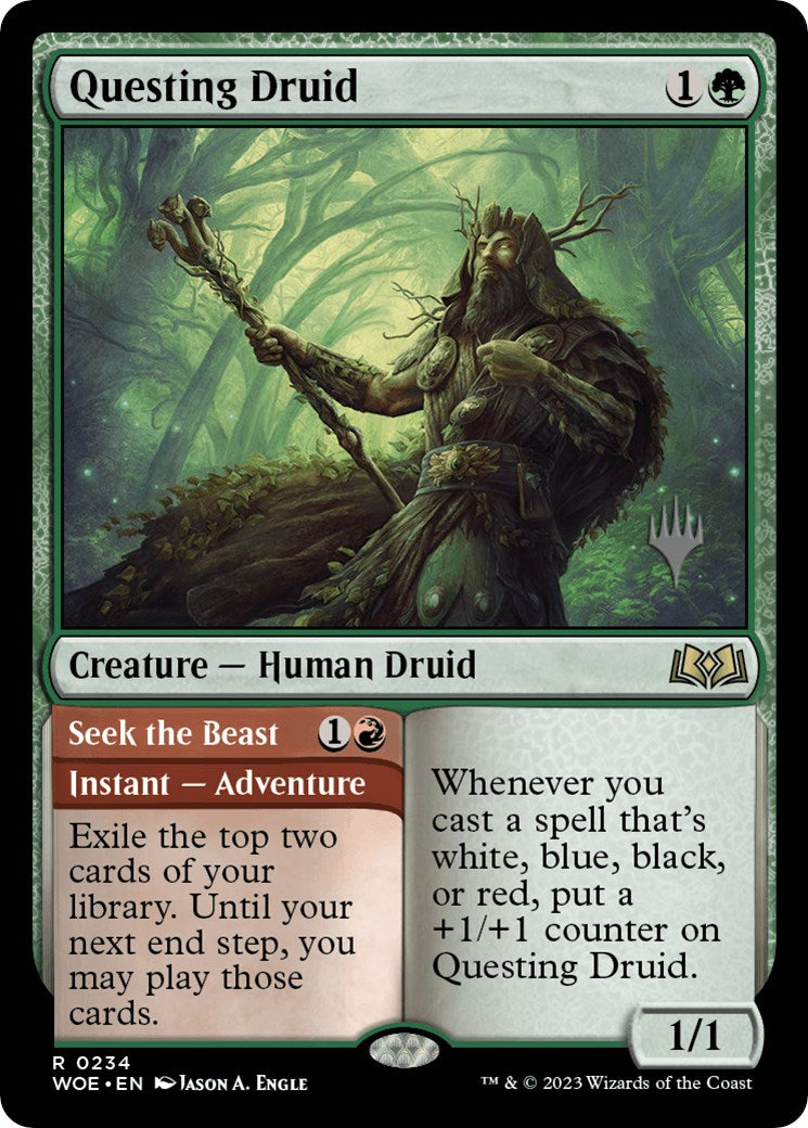 Questing Druid (Promo Pack) [Wilds of Eldraine Promos] | Rock City Comics