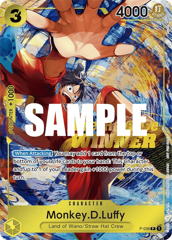 Monkey.D.Luffy (Pre-Release Tournament) [Winner] [One Piece Promotion Cards] | Rock City Comics