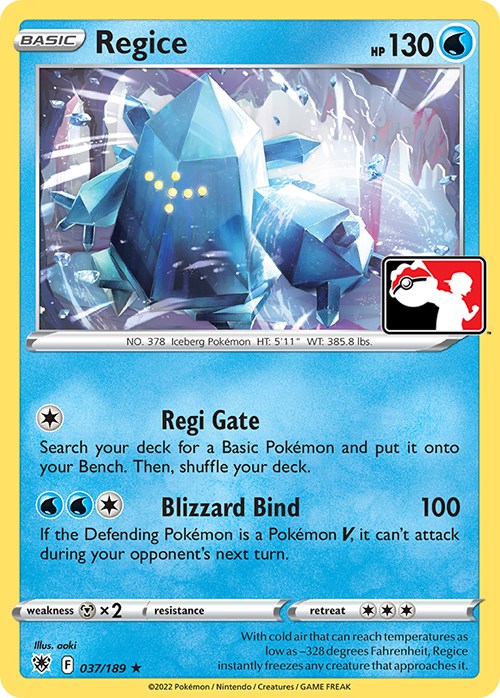 Regice (037/189) [Prize Pack Series Three] | Rock City Comics