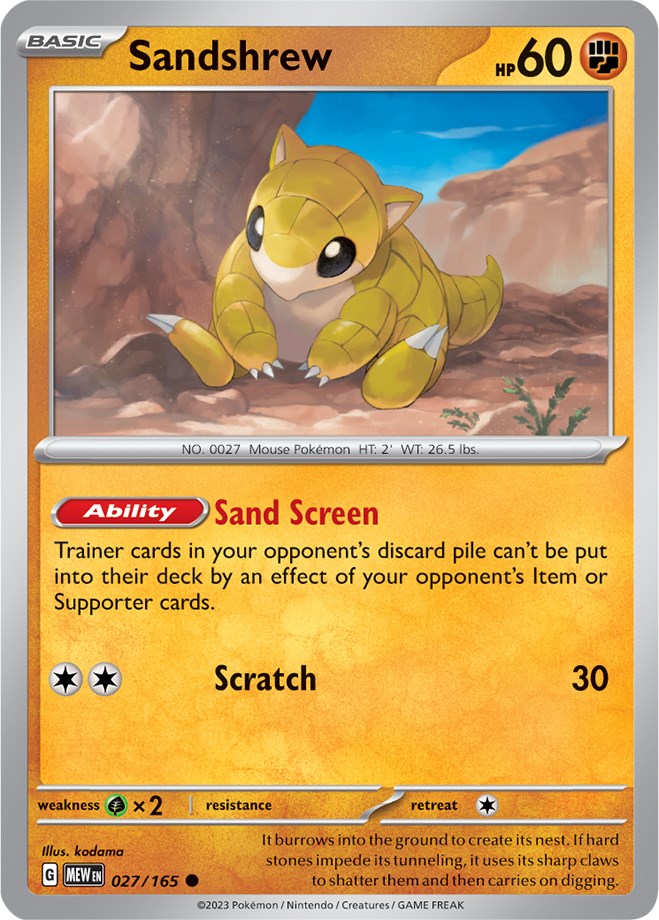 Sandshrew (027/165) [Scarlet & Violet 151] | Rock City Comics