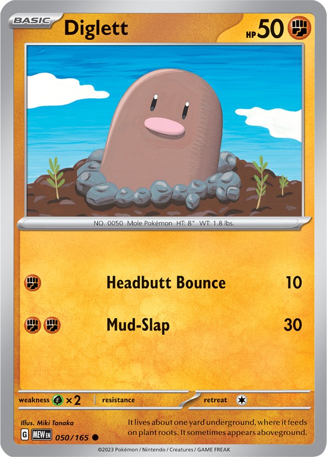 Diglett (050/165) [Scarlet & Violet: 151] | Rock City Comics