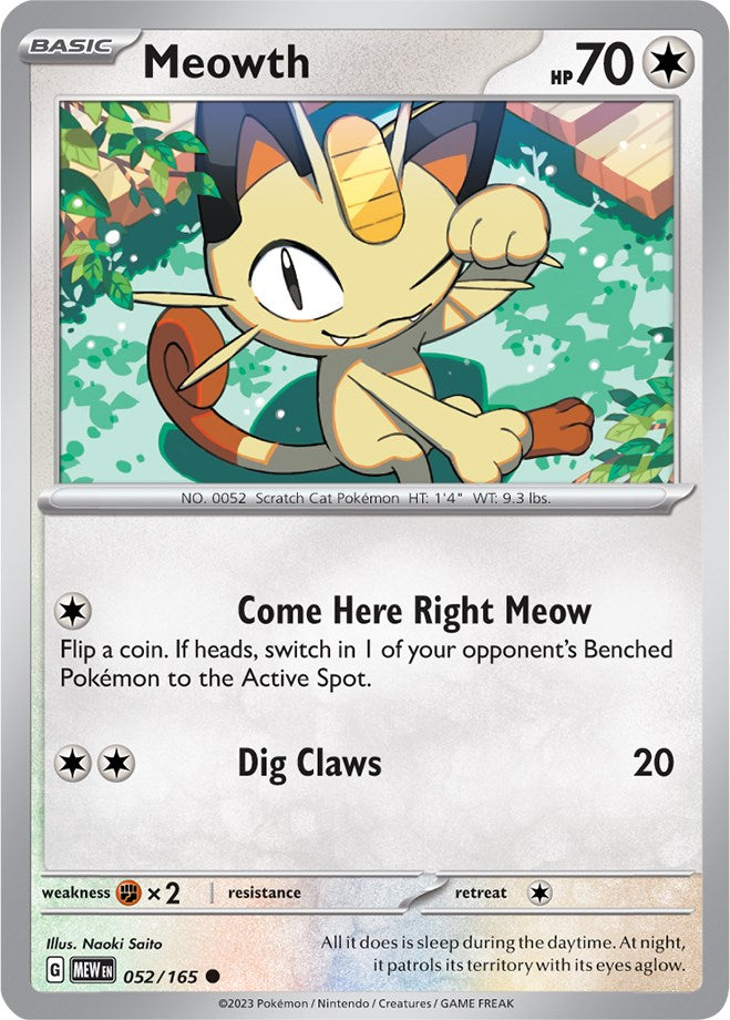 Meowth (052/165) [Scarlet & Violet 151] | Rock City Comics