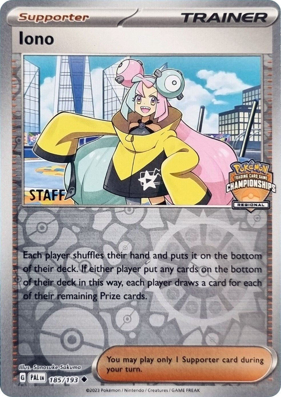 Iono (185/193) (Regional Championships Promo Staff) [League & Championship Cards] | Rock City Comics