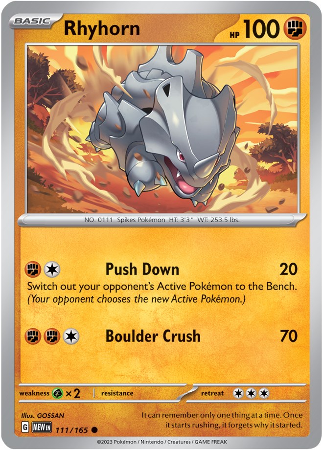 Rhyhorn (111/165) [Scarlet & Violet: 151] | Rock City Comics