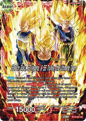 Son Goku & Vegeta & Trunks // SS Son Goku, SS Vegeta, & SS Trunks, the Ultimate Team (Fighter's Ambition Holiday Pack) (BT19-001) [Tournament Promotion Cards] | Rock City Comics