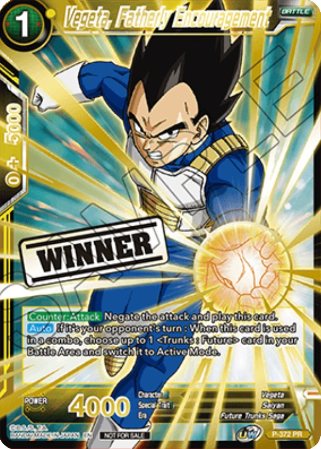 Vegeta, Fatherly Encouragement (Store Championship Winner Card 2023) (P-372) [Tournament Promotion Cards] | Rock City Comics