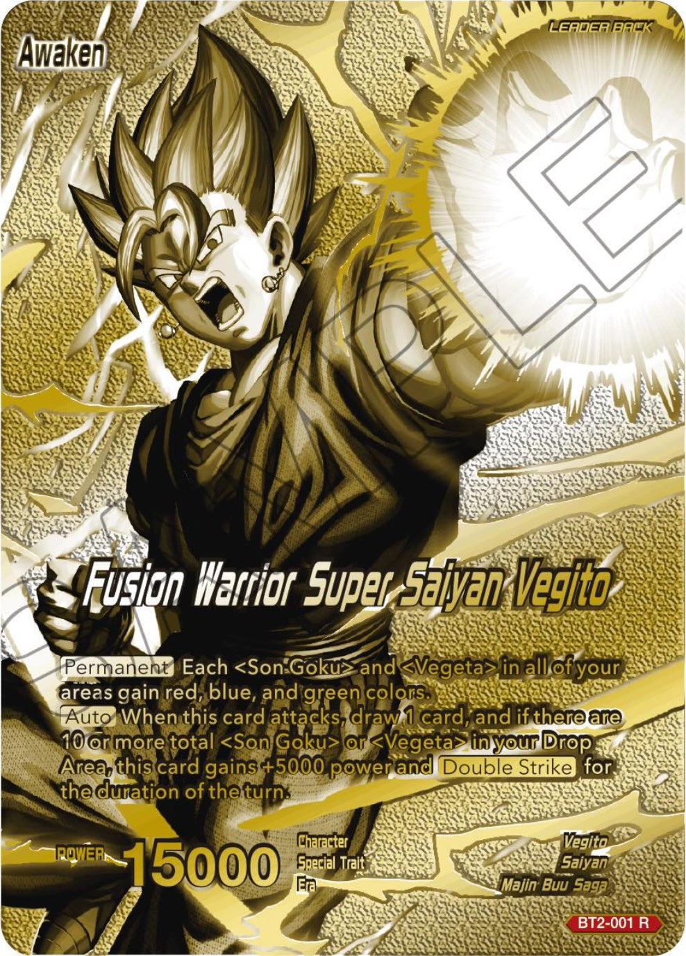 Vegito // Fusion Warrior Super Saiyan Vegito (Championship 2023 Golden Card Vol.3) (BT2-001) [Tournament Promotion Cards] | Rock City Comics