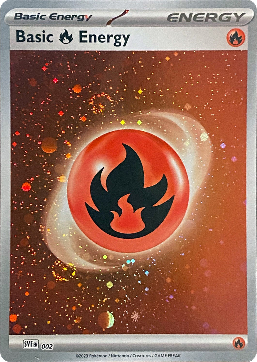 Basic Fire Energy (002) (Cosmos Holo) [Scarlet & Violet: Base Set] | Rock City Comics