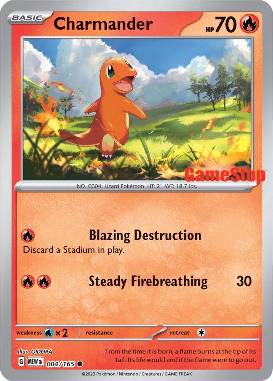 Charmander (004/165) (GameStop Exclusive) [Scarlet & Violet: 151] | Rock City Comics