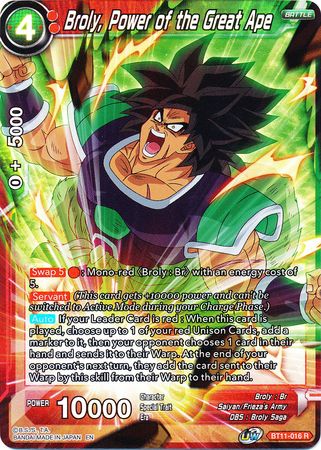 Broly, Power of the Great Ape (BT11-016) [Vermilion Bloodline 2nd Edition] | Rock City Comics