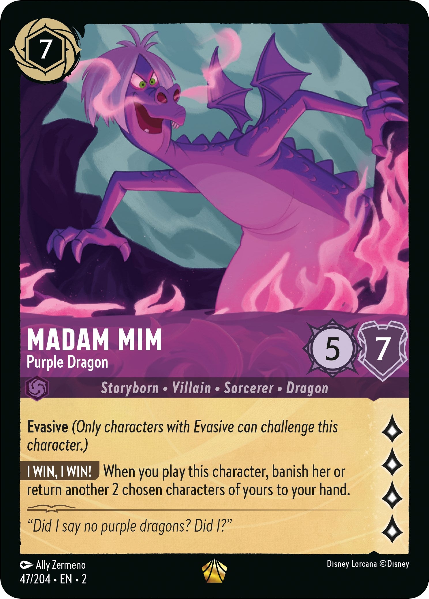 Madam Mim - Purple Dragon (47/204) [Rise of the Floodborn] | Rock City Comics