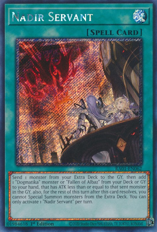 Nadir Servant [RA01-EN062] Platinum Secret Rare | Rock City Comics