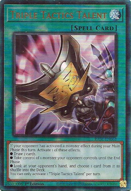 Triple Tactics Talent [RA01-EN063] Prismatic Ultimate Rare | Rock City Comics