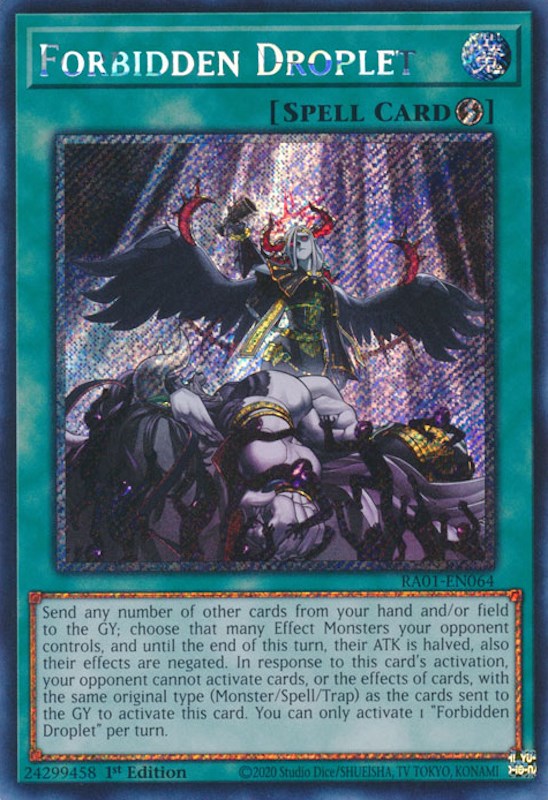 Forbidden Droplet [RA01-EN064] Platinum Secret Rare | Rock City Comics