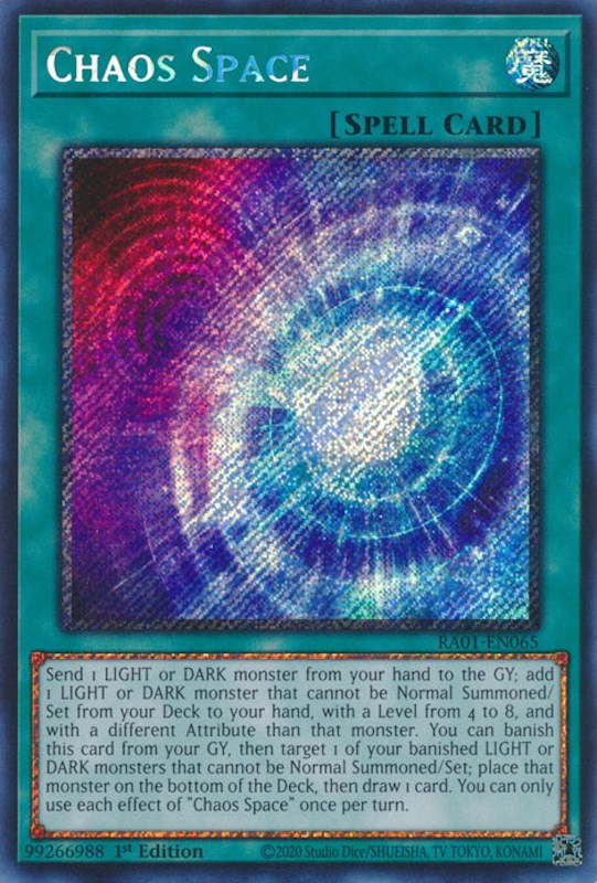 Chaos Space [RA01-EN065] Platinum Secret Rare | Rock City Comics