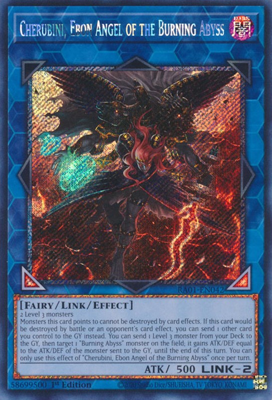 Cherubini, Ebon Angel of the Burning Abyss [RA01-EN042] Platinum Secret Rare | Rock City Comics