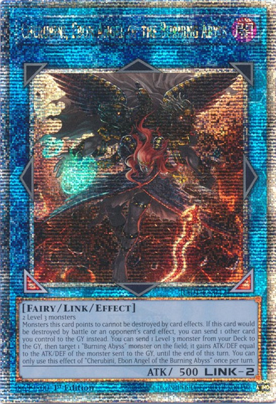 Cherubini, Ebon Angel of the Burning Abyss [RA01-EN042] Quarter Century Secret Rare | Rock City Comics