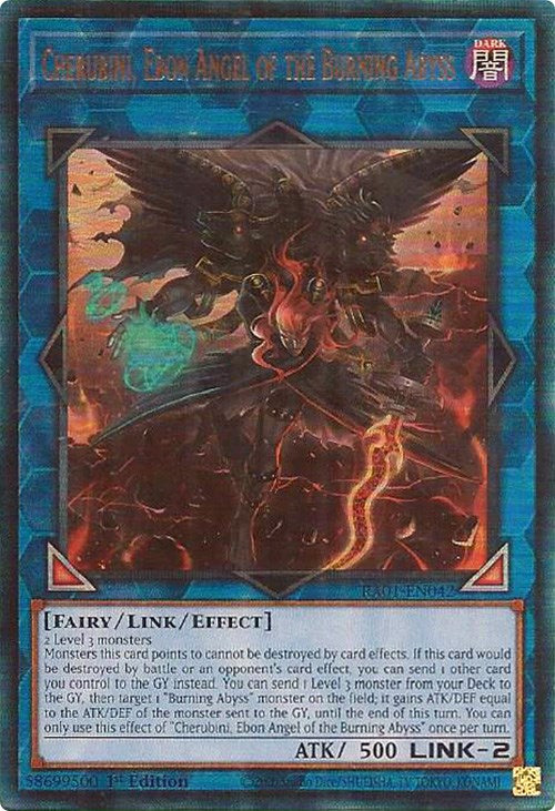 Cherubini, Ebon Angel of the Burning Abyss [RA01-EN042] Prismatic Ultimate Rare | Rock City Comics