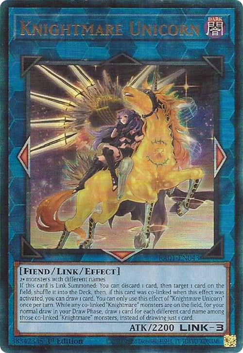 Knightmare Unicorn (Alternate Art) [RA01-EN043] Prismatic Ultimate Rare | Rock City Comics