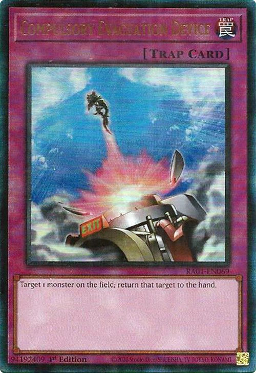 Compulsory Evacuation Device [RA01-EN069] Prismatic Ultimate Rare | Rock City Comics