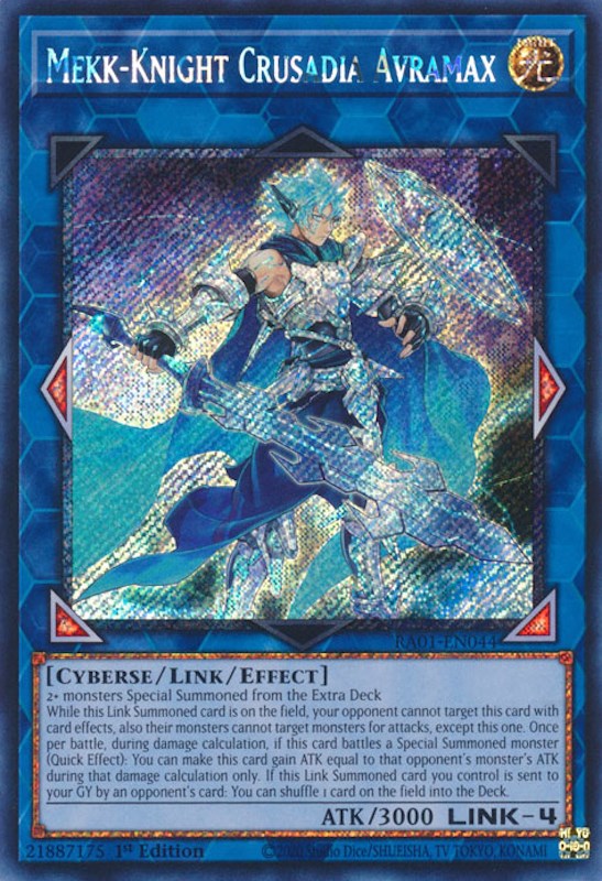 Mekk-Knight Crusadia Avramax [RA01-EN044] Platinum Secret Rare | Rock City Comics