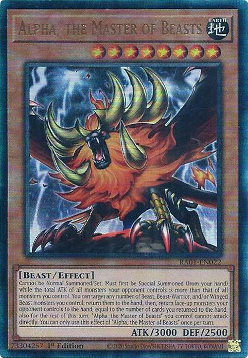 Alpha, the Master of Beasts [RA01-EN022] Prismatic Ultimate Rare | Rock City Comics