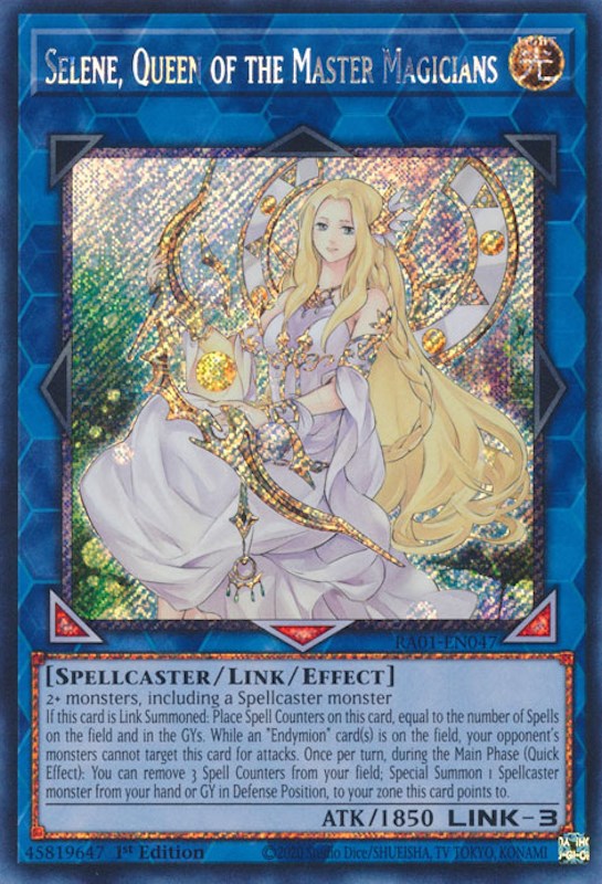 Selene, Queen of the Master Magicians [RA01-EN047] Platinum Secret Rare | Rock City Comics