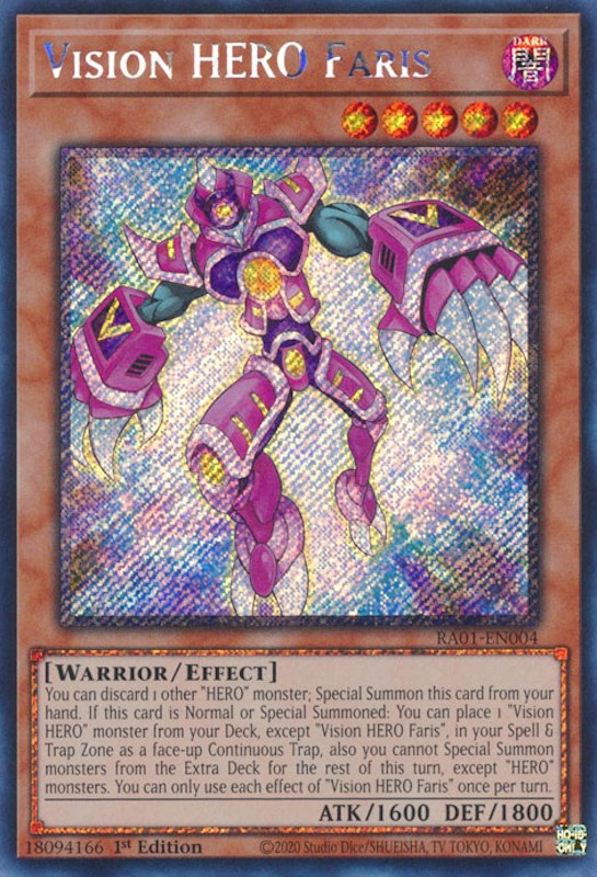 Vision HERO Faris [RA01-EN004] Platinum Secret Rare | Rock City Comics