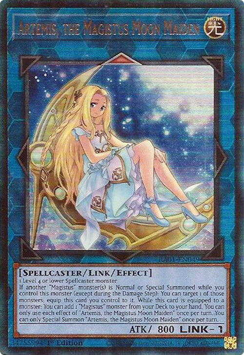 Artemis, the Magistus Moon Maiden [RA01-EN049] Prismatic Ultimate Rare | Rock City Comics