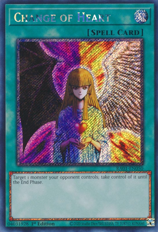 Change of Heart [RA01-EN050] Platinum Secret Rare | Rock City Comics