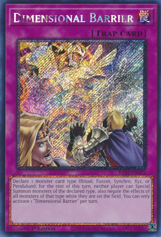 Dimensional Barrier [RA01-EN072] Platinum Secret Rare | Rock City Comics