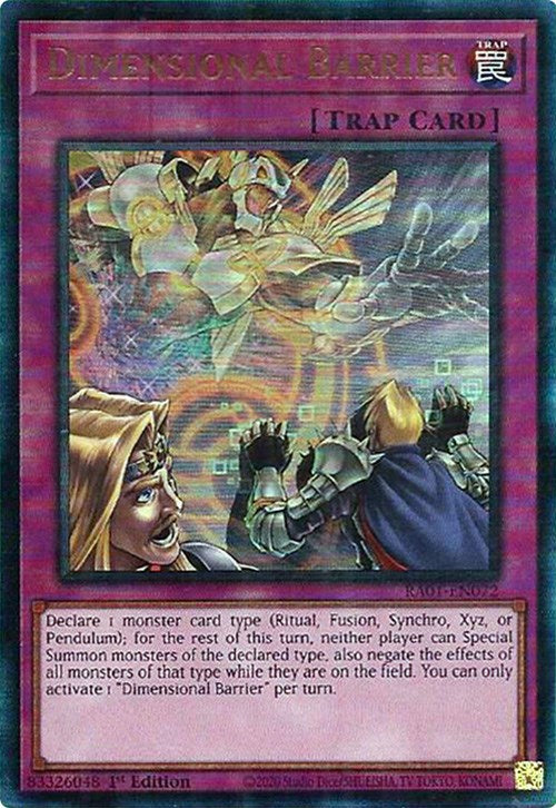 Dimensional Barrier [RA01-EN072] Prismatic Ultimate Rare | Rock City Comics