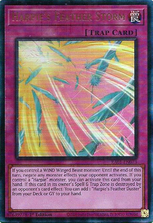 Harpie's Feather Storm [RA01-EN073] Prismatic Ultimate Rare | Rock City Comics