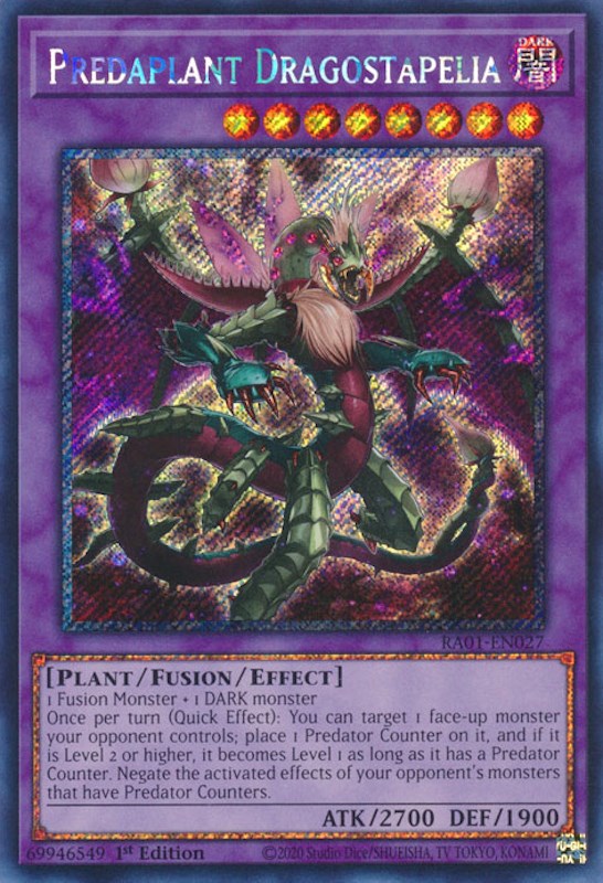 Predaplant Dragostapelia [RA01-EN027] Platinum Secret Rare | Rock City Comics