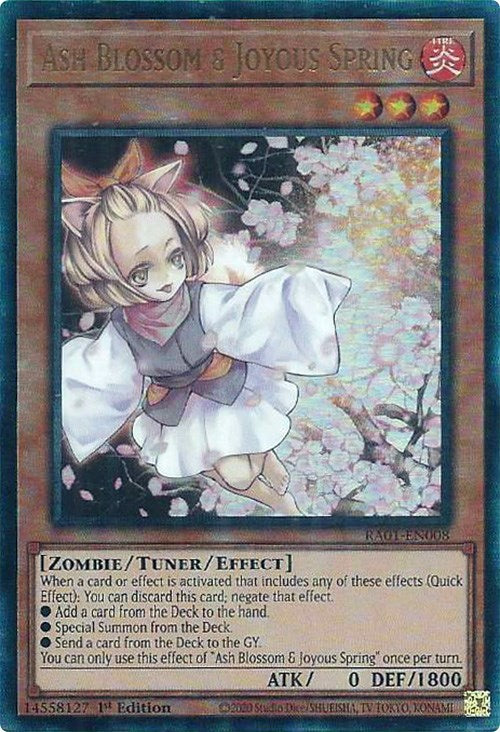 Ash Blossom & Joyous Spring [RA01-EN008] Prismatic Ultimate Rare | Rock City Comics