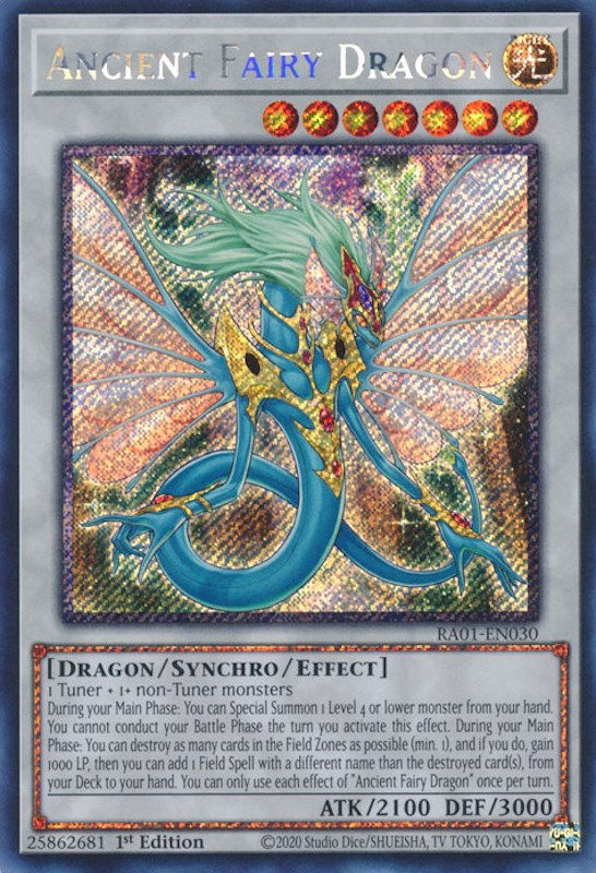 Ancient Fairy Dragon [RA01-EN030] Platinum Secret Rare | Rock City Comics