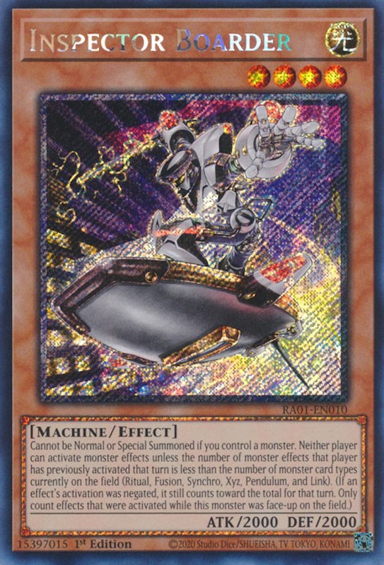 Inspector Boarder [RA01-EN010] Platinum Secret Rare | Rock City Comics