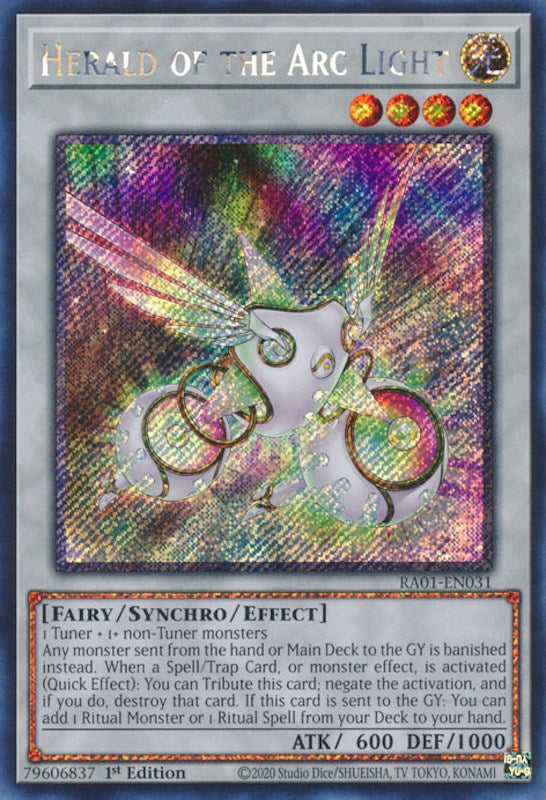 Herald of the Arc Light [RA01-EN031] Platinum Secret Rare | Rock City Comics