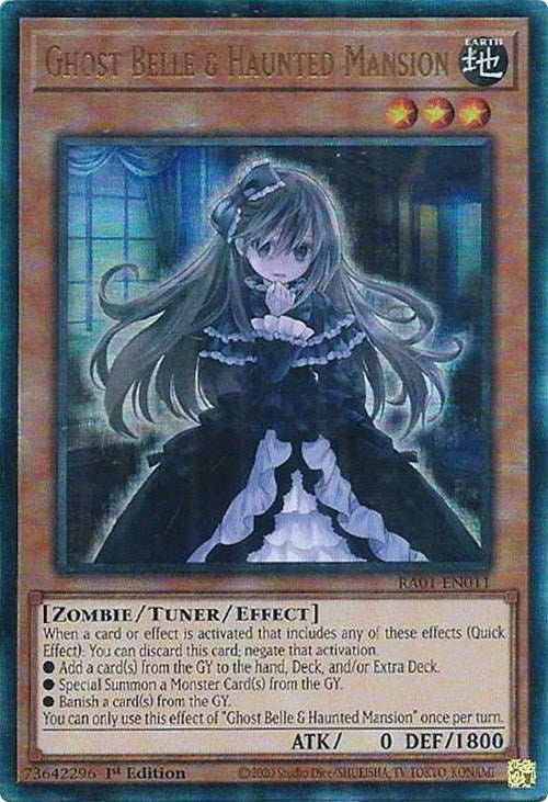 Ghost Belle & Haunted Mansion [RA01-EN011] Prismatic Ultimate Rare | Rock City Comics