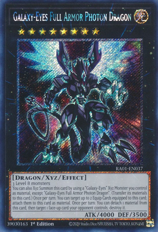 Galaxy-Eyes Full Armor Photon Dragon [RA01-EN037] Platinum Secret Rare | Rock City Comics