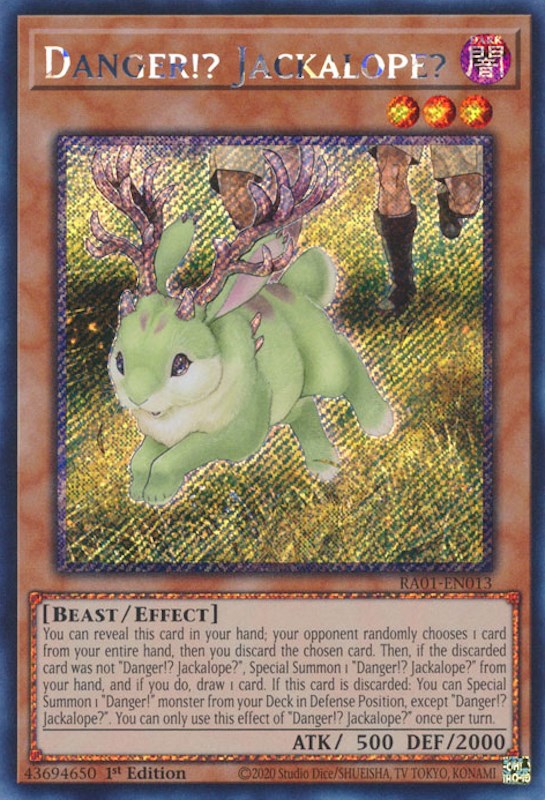 Danger!? Jackalope? [RA01-EN013] Platinum Secret Rare | Rock City Comics