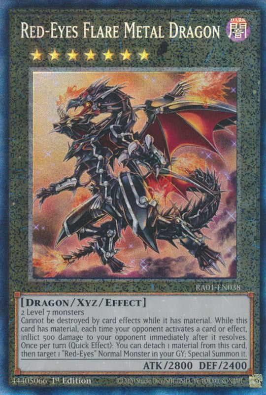 Red-Eyes Flare Metal Dragon [RA01-EN038] Prismatic Collector's Rare | Rock City Comics