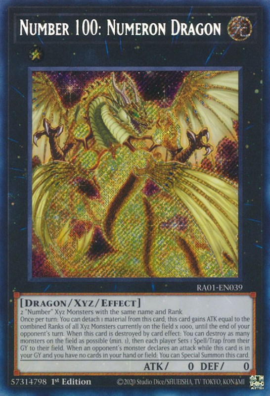 Number 100: Numeron Dragon [RA01-EN039] Secret Rare | Rock City Comics