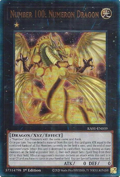 Number 100: Numeron Dragon [RA01-EN039] Prismatic Ultimate Rare | Rock City Comics