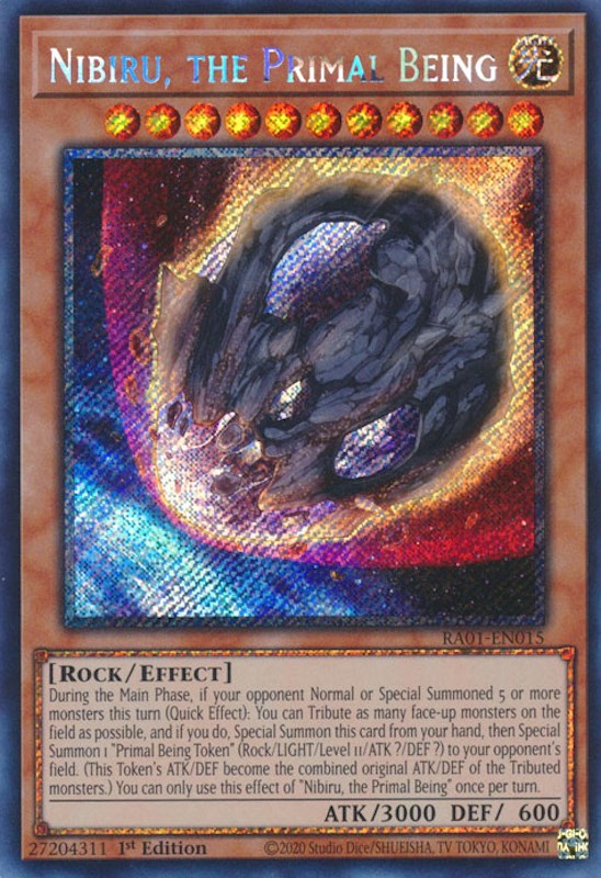 Nibiru, the Primal Being [RA01-EN015] Platinum Secret Rare | Rock City Comics