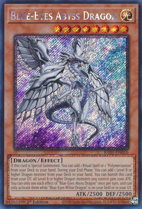 Blue-Eyes Abyss Dragon [RA01-EN016] Platinum Secret Rare | Rock City Comics