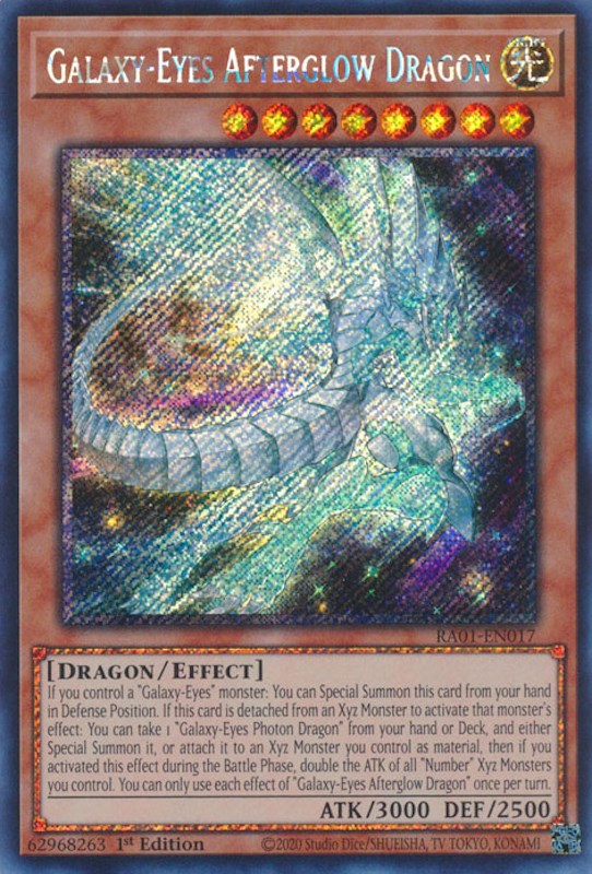 Galaxy-Eyes Afterglow Dragon [RA01-EN017] Platinum Secret Rare | Rock City Comics