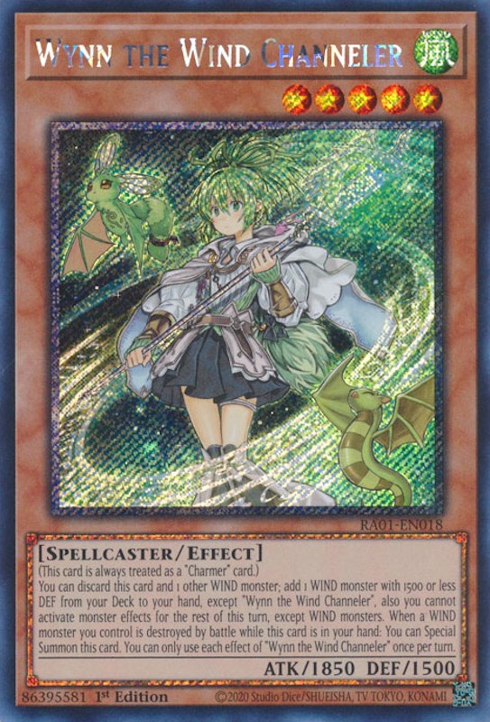 Wynn the Wind Channeler [RA01-EN018] Platinum Secret Rare | Rock City Comics